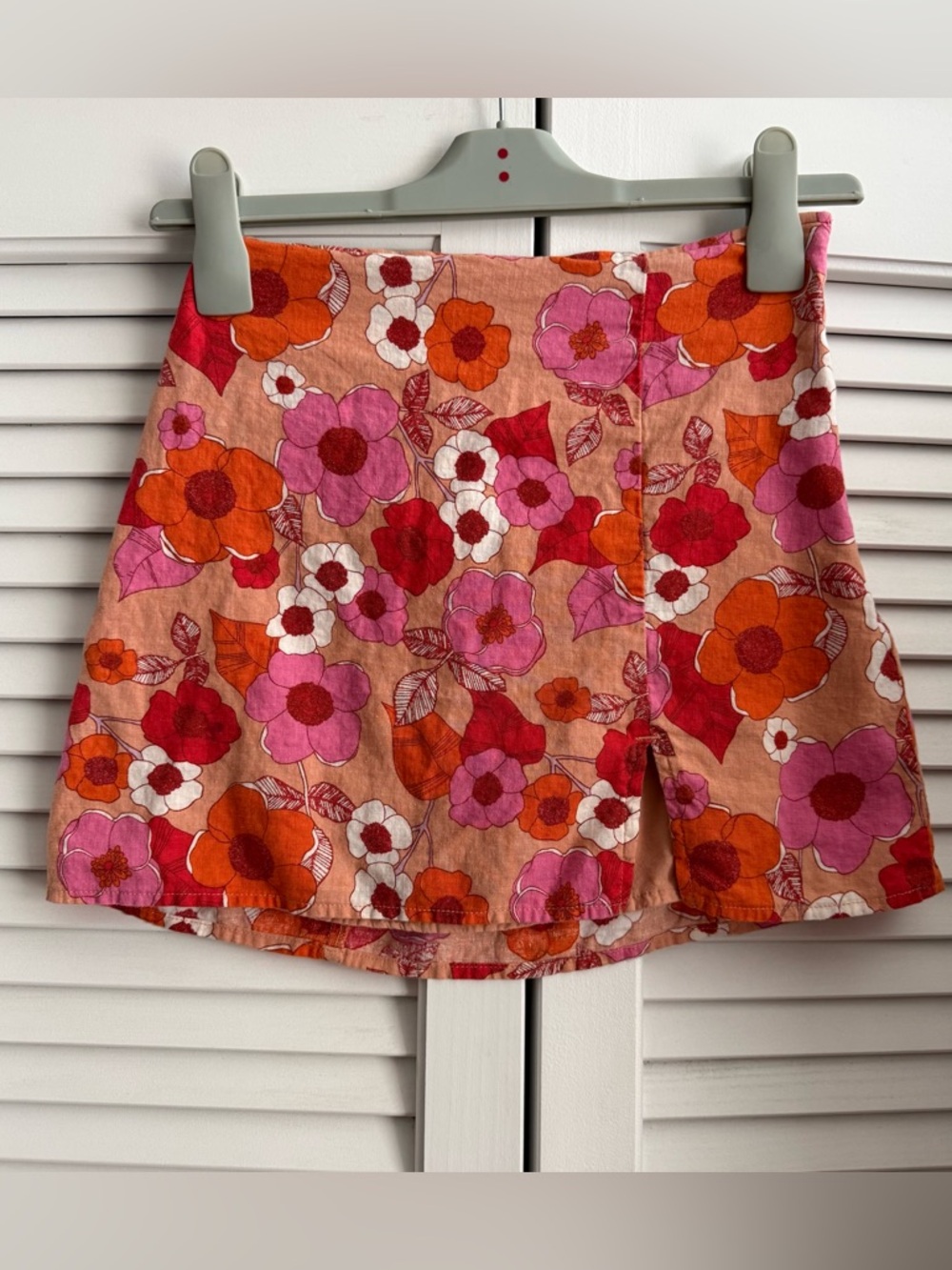 Urban Outfitters Floral Mini Skirt in Pink & Orange